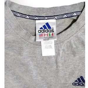✅00s adidas logo 3stripe L/S tee old y2k Vintage Y2K Adidas Center Logo Hoodie Men's Size Large Navy